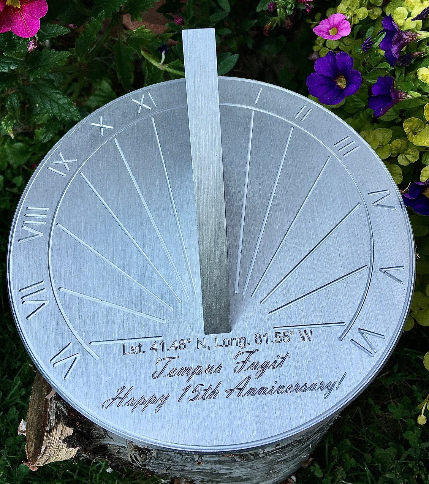 Traditional gift for 15th wedding anniversary displayed in garden, an excellent 15th wedding anniversary gifts for him.