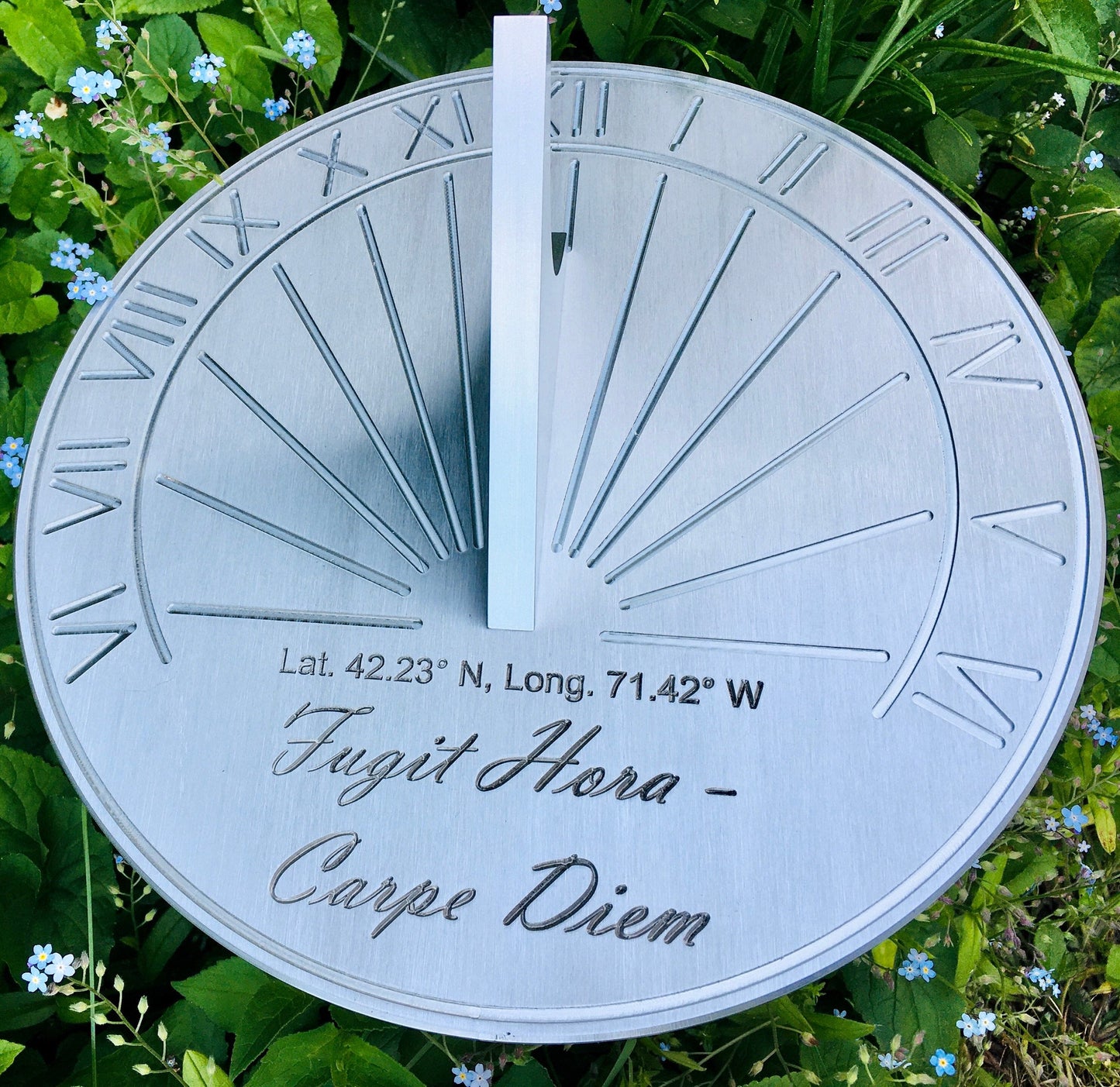 Celebrating wedding anniversary 35 years with an Apollo Sundial in the garden.