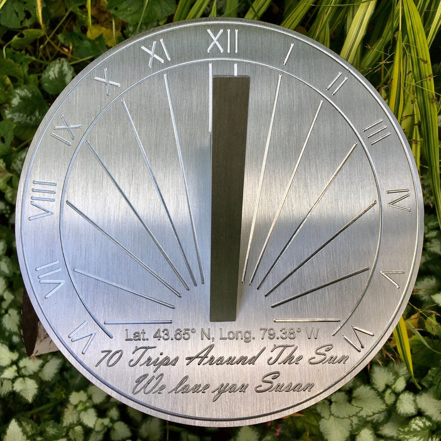 Custom 70th Birthday Engraved Sundial Gift