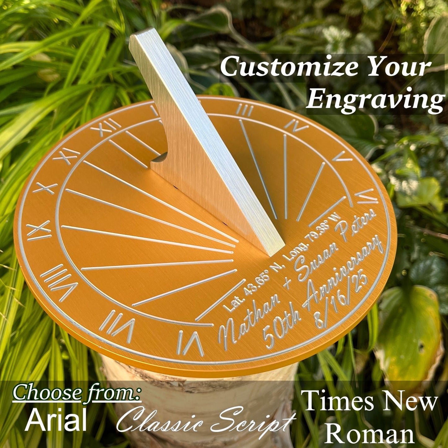 50th Golden Wedding Anniversary Gift Sundial