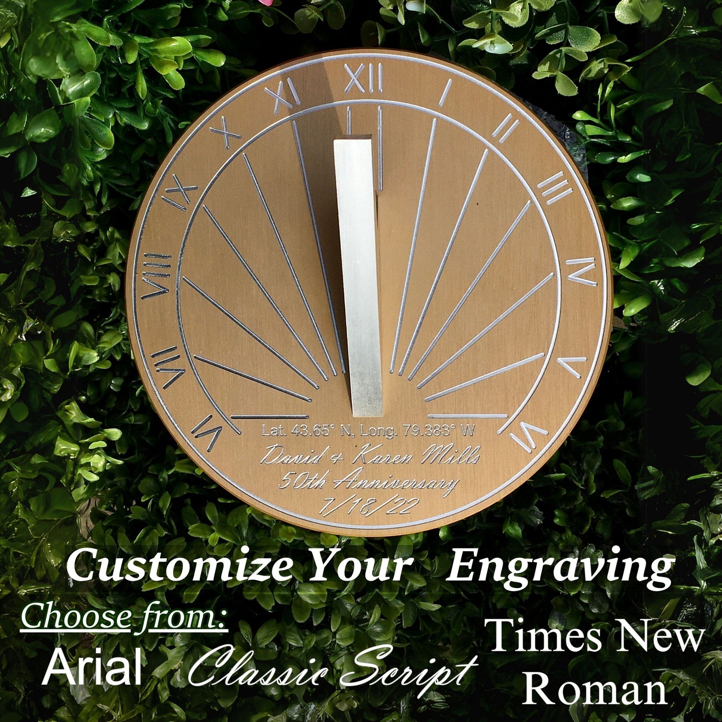 50th Wedding Anniversary Sundial Gift
