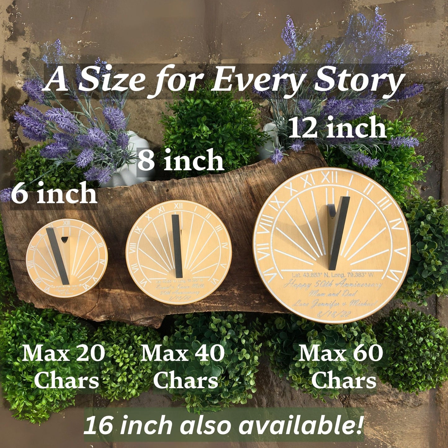 50th Wedding Anniversary Sundial Gift