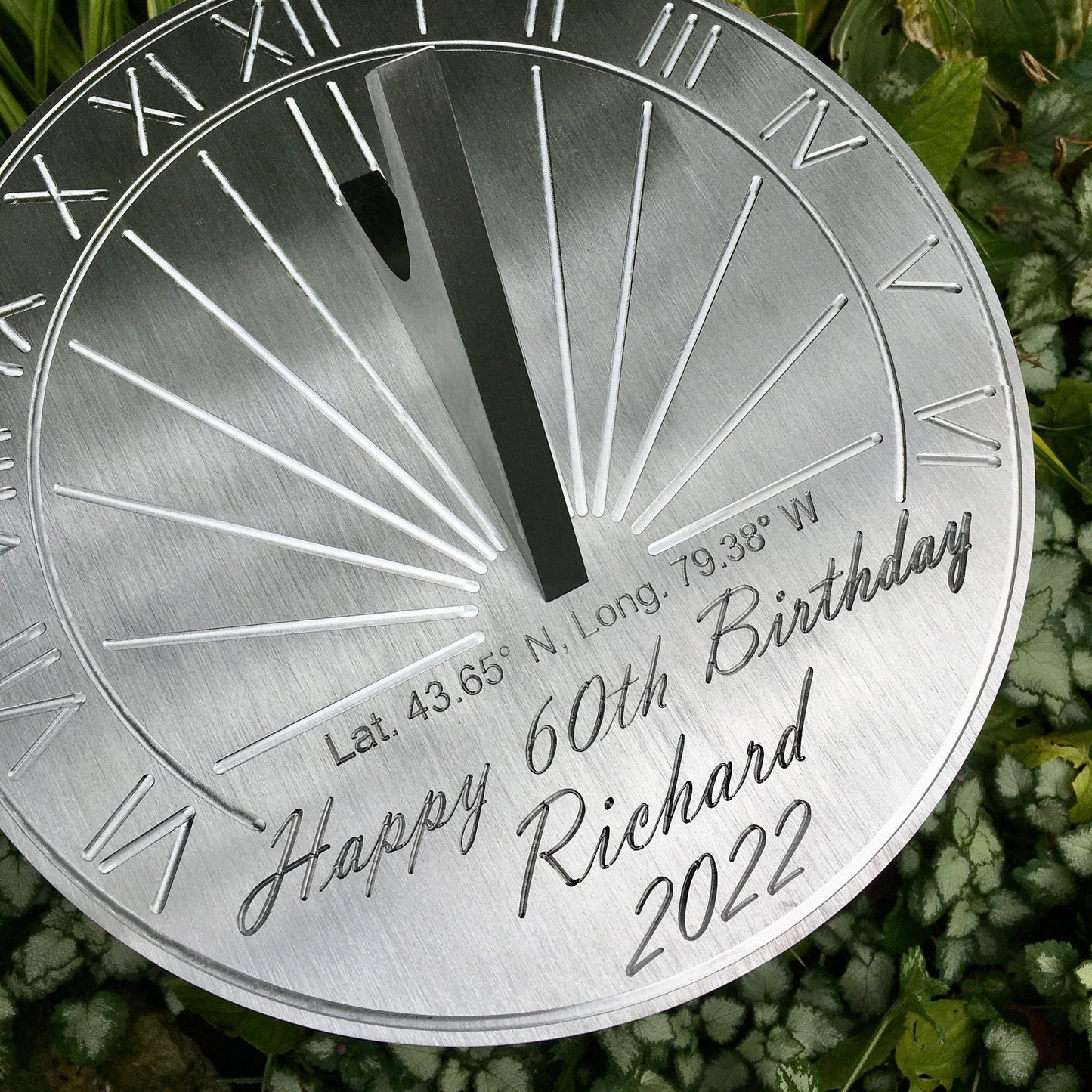Custom 60th Birthday Engraved Sundial Gift