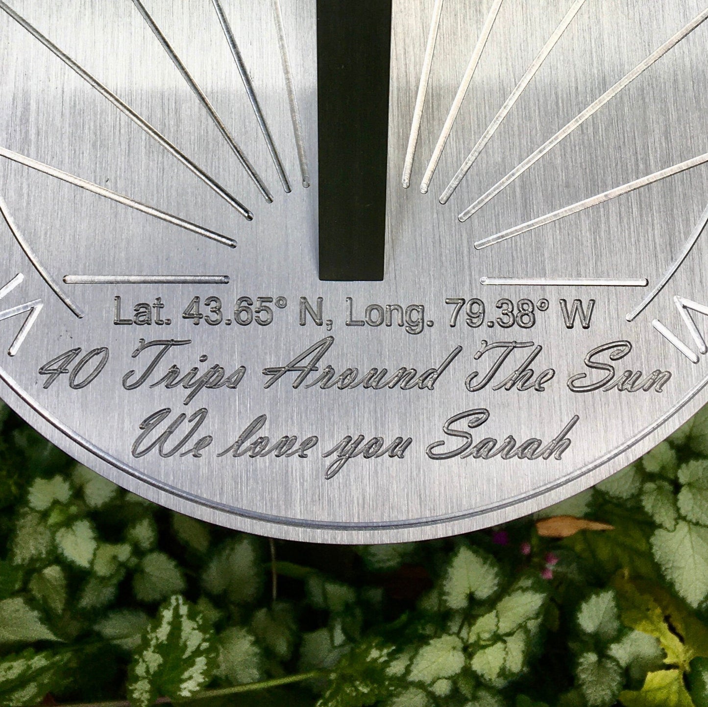 Custom 40th Birthday Engraved Sundial Gift