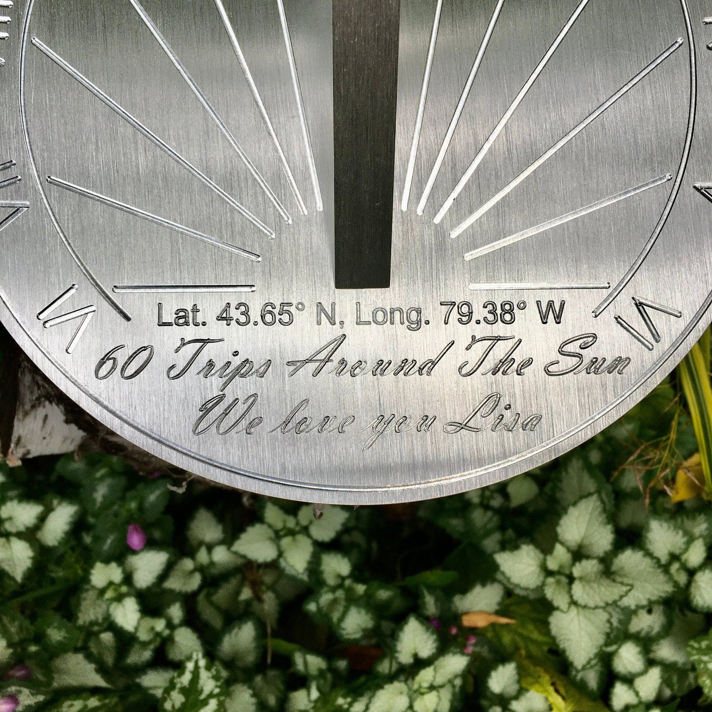 Custom 60th Birthday Engraved Sundial Gift