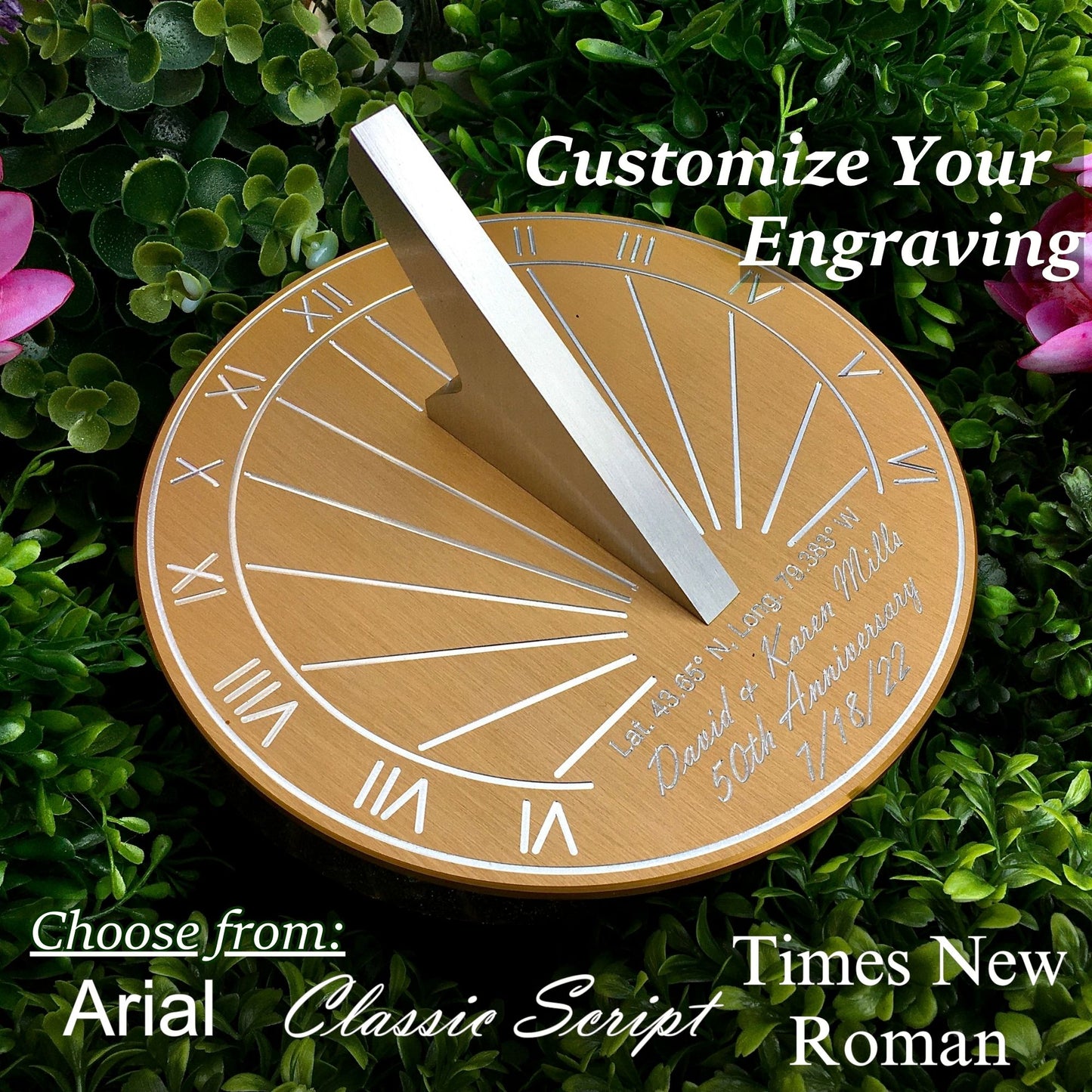 Custom Color Anniversary Gift Sundial