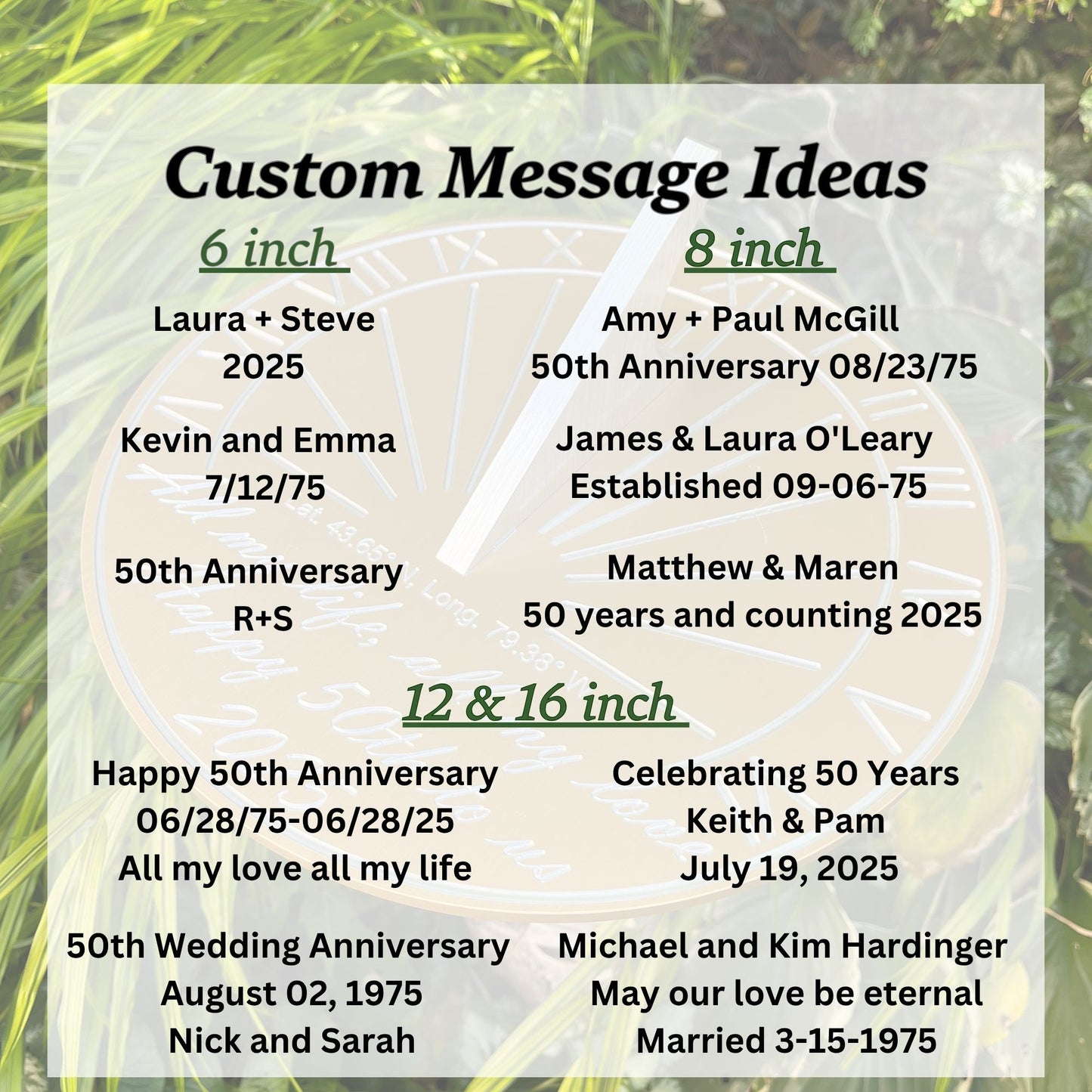 50th Golden Wedding Anniversary Gift Sundial