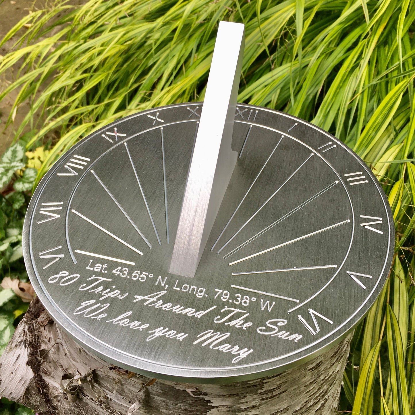 Custom 80th Birthday Engraved Sundial Gift