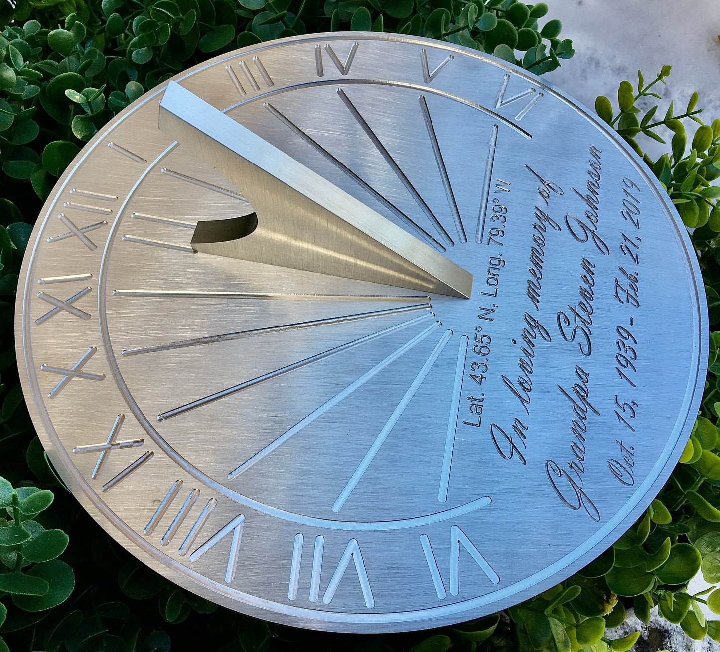 Loss of Loved One Custom Engraved Sundial, Memorial Plaque