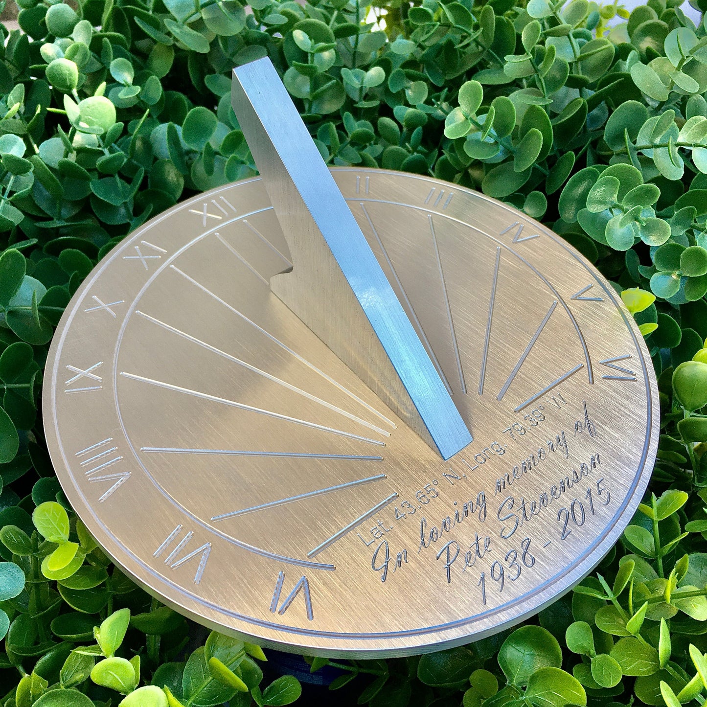 Loss of Loved One Custom Engraved Sundial, Memorial Plaque