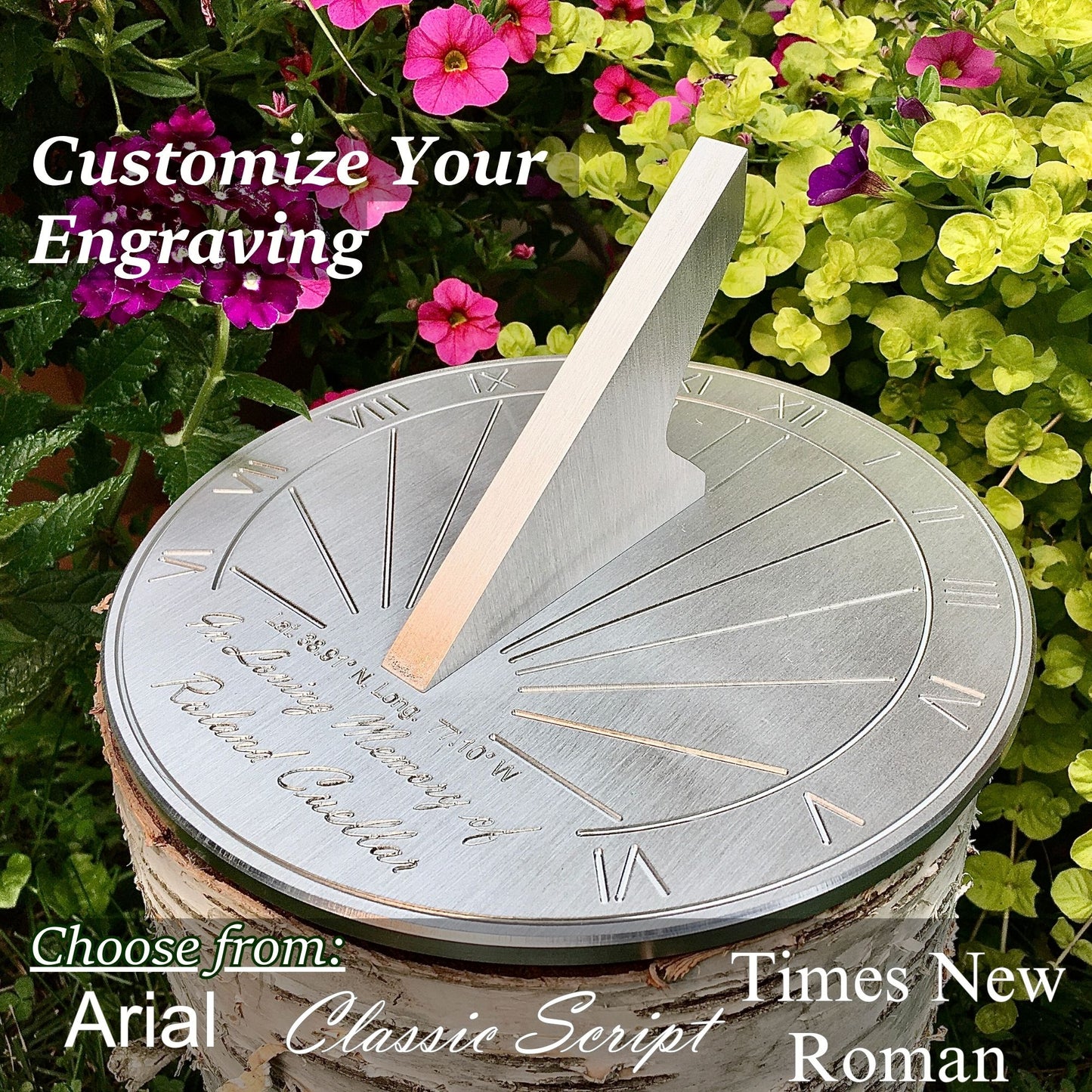 Loss of Loved One Custom Engraved Sundial, Memorial Plaque