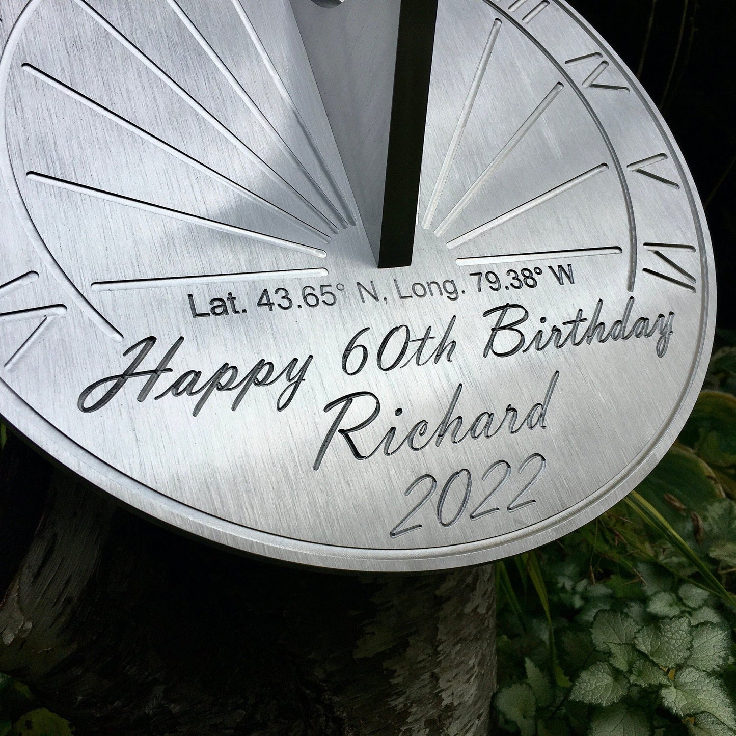 Custom 60th Birthday Engraved Sundial Gift