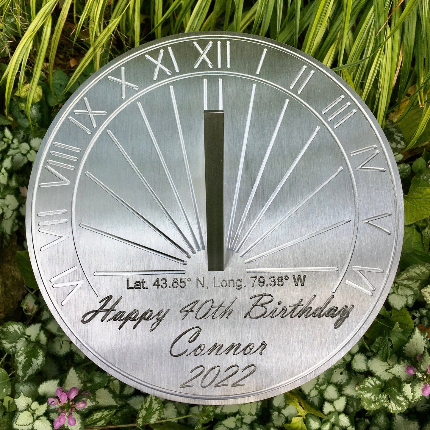 Custom 40th Birthday Engraved Sundial Gift