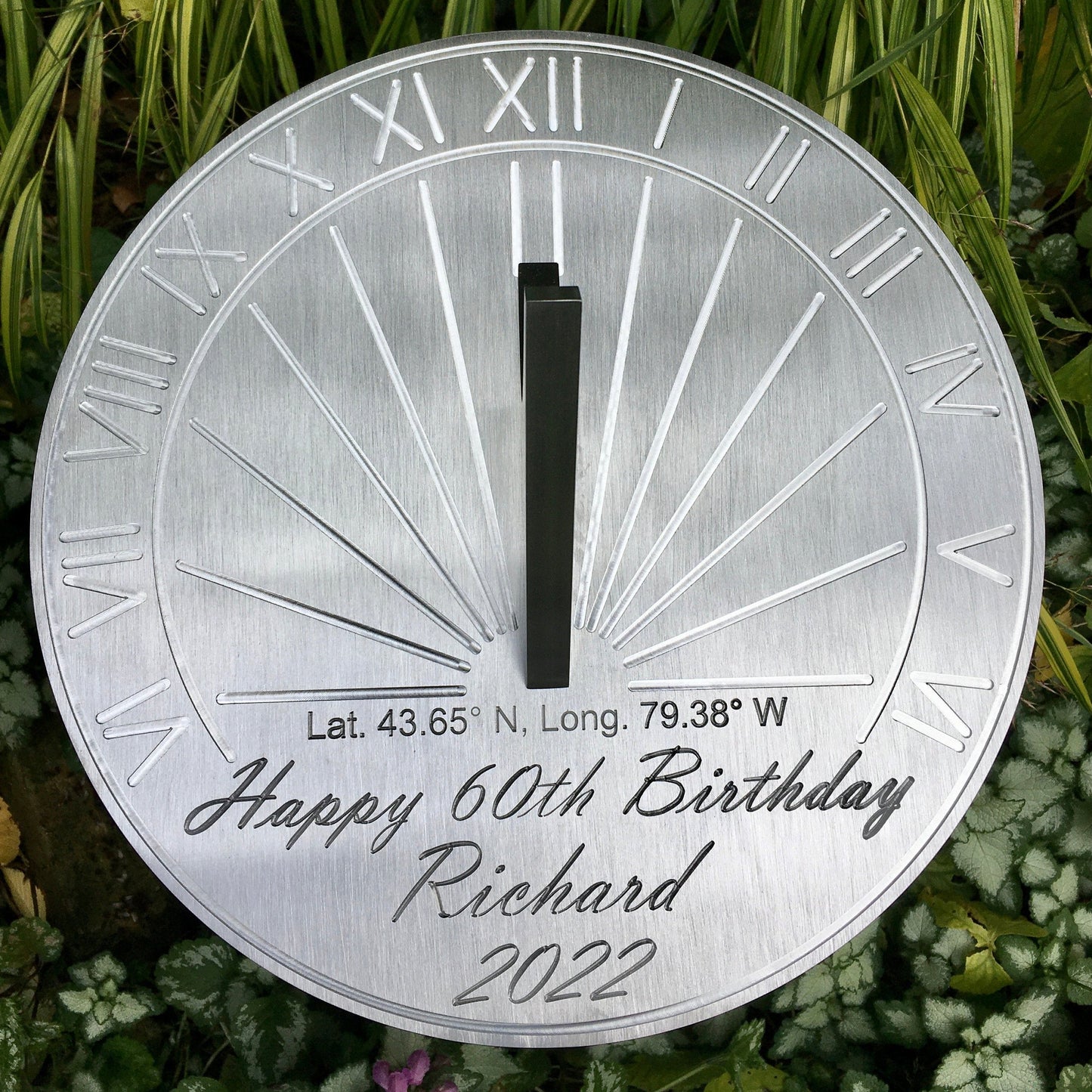 Custom 60th Birthday Engraved Sundial Gift