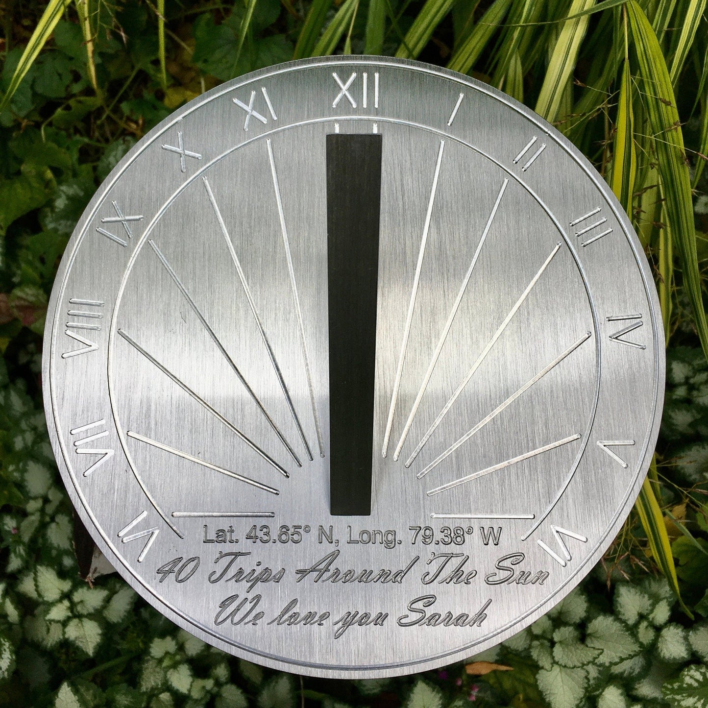 Custom 40th Birthday Engraved Sundial Gift