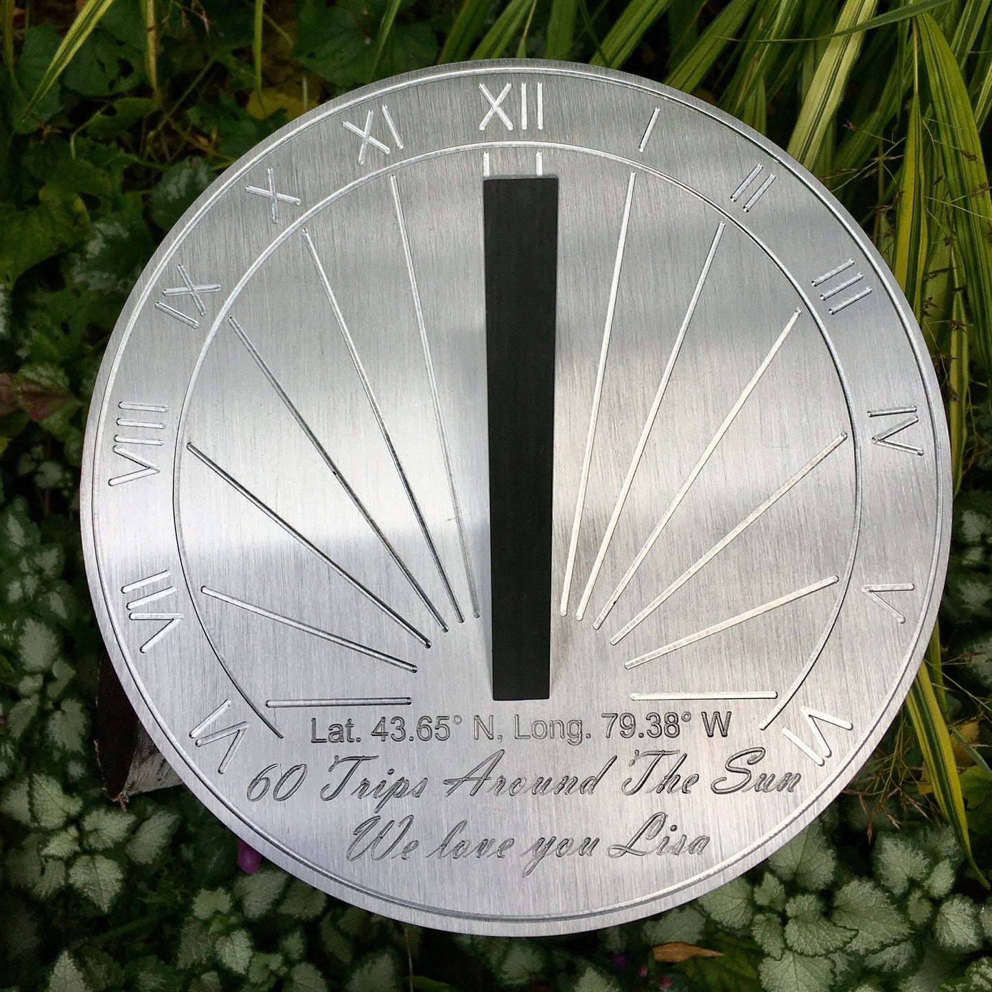 Custom 60th Birthday Engraved Sundial Gift