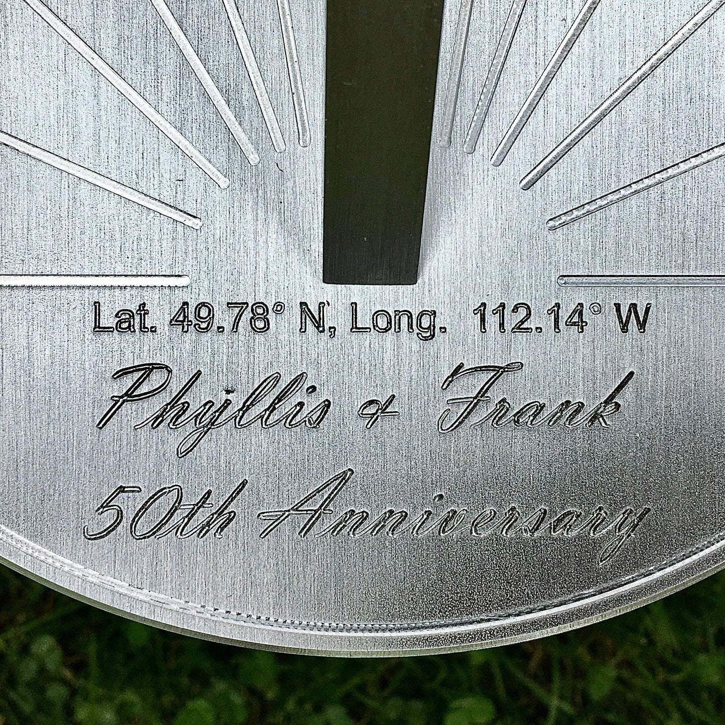 Custom 50th Wedding Anniversary Engraved Sundial Gift