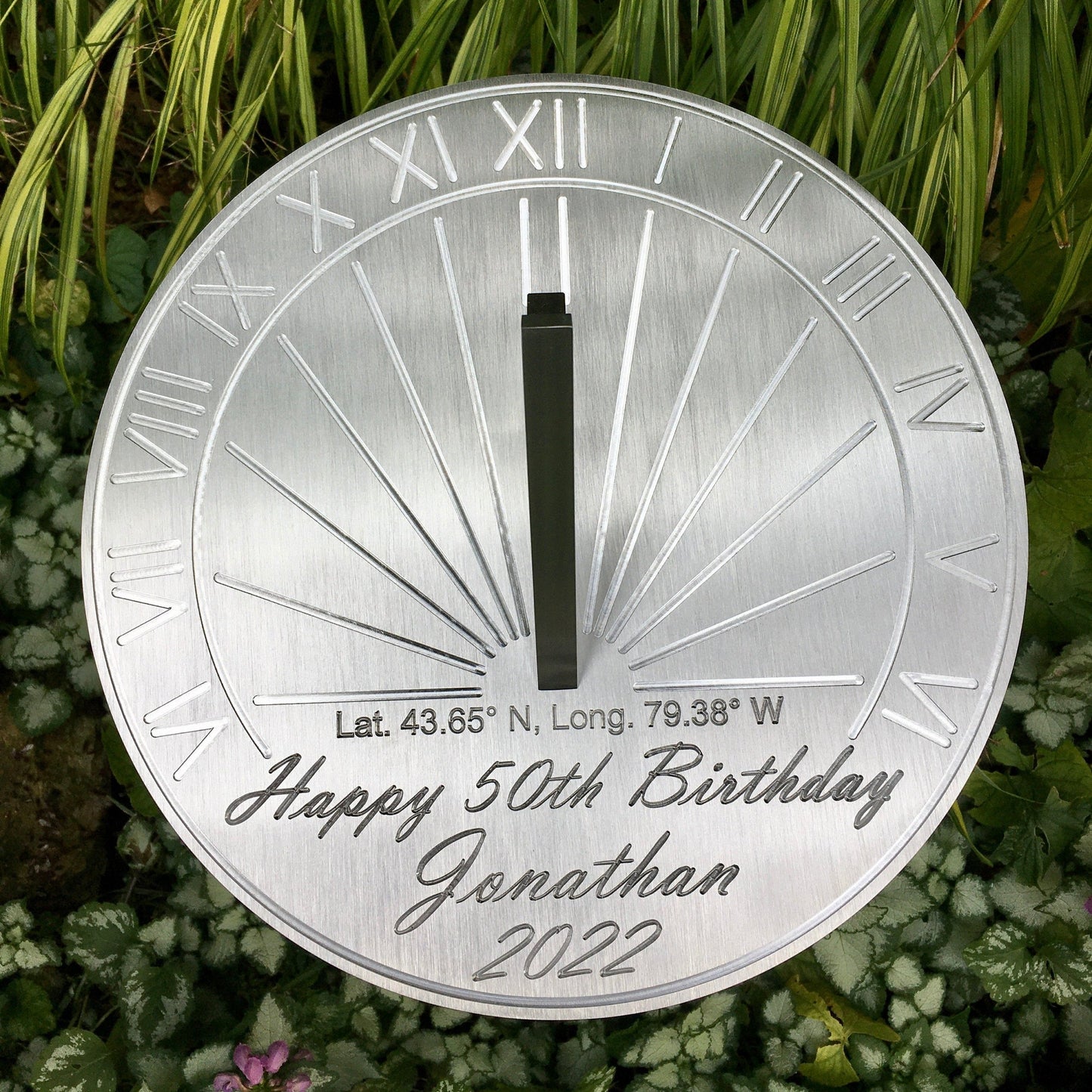 Custom 50th Birthday Engraved Sundial Gift