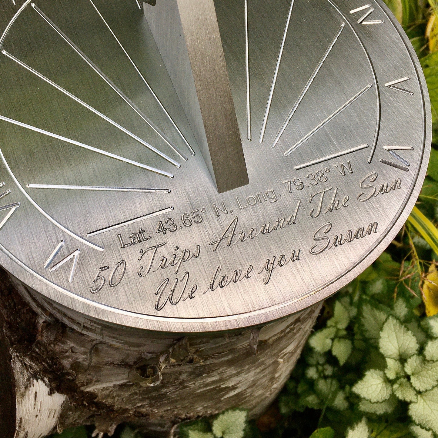 Custom 50th Birthday Engraved Sundial Gift