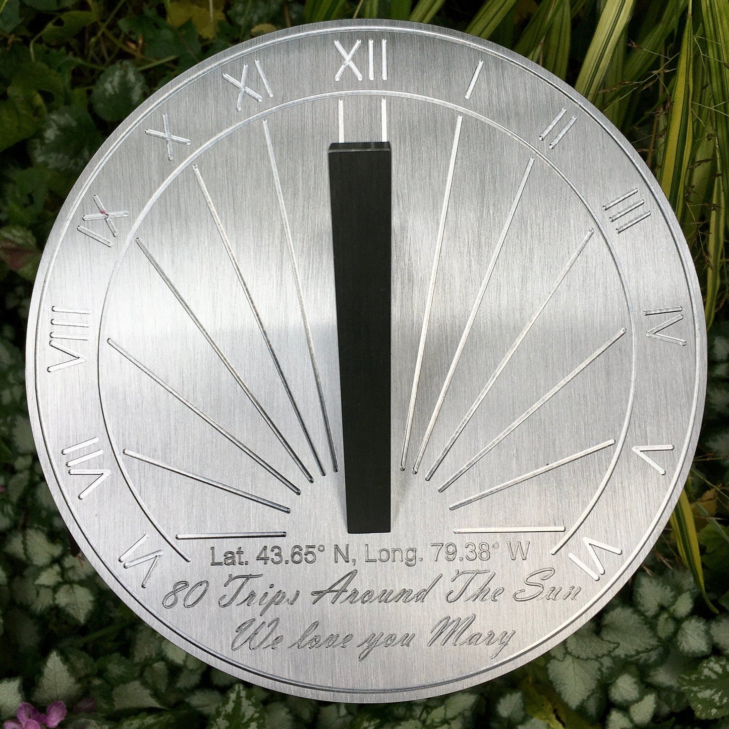 Custom 80th Birthday Engraved Sundial Gift