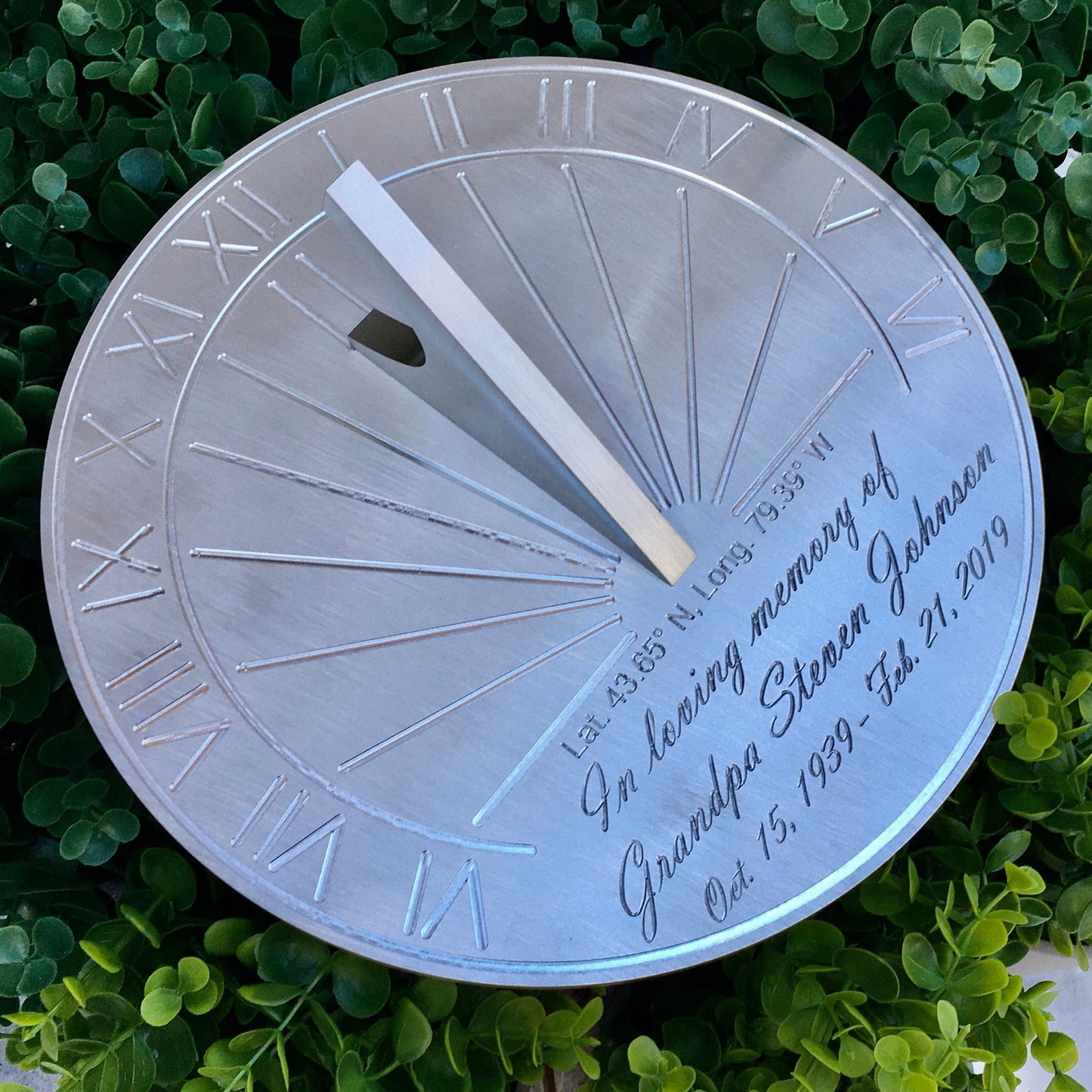 Loss of Loved One Custom Engraved Sundial, Memorial Plaque
