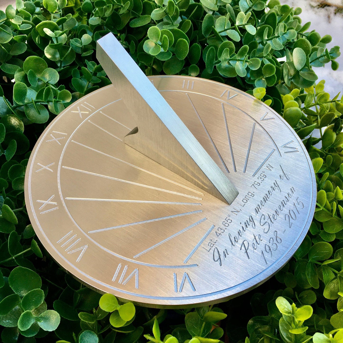 Loss of Loved One Custom Engraved Sundial, Memorial Plaque