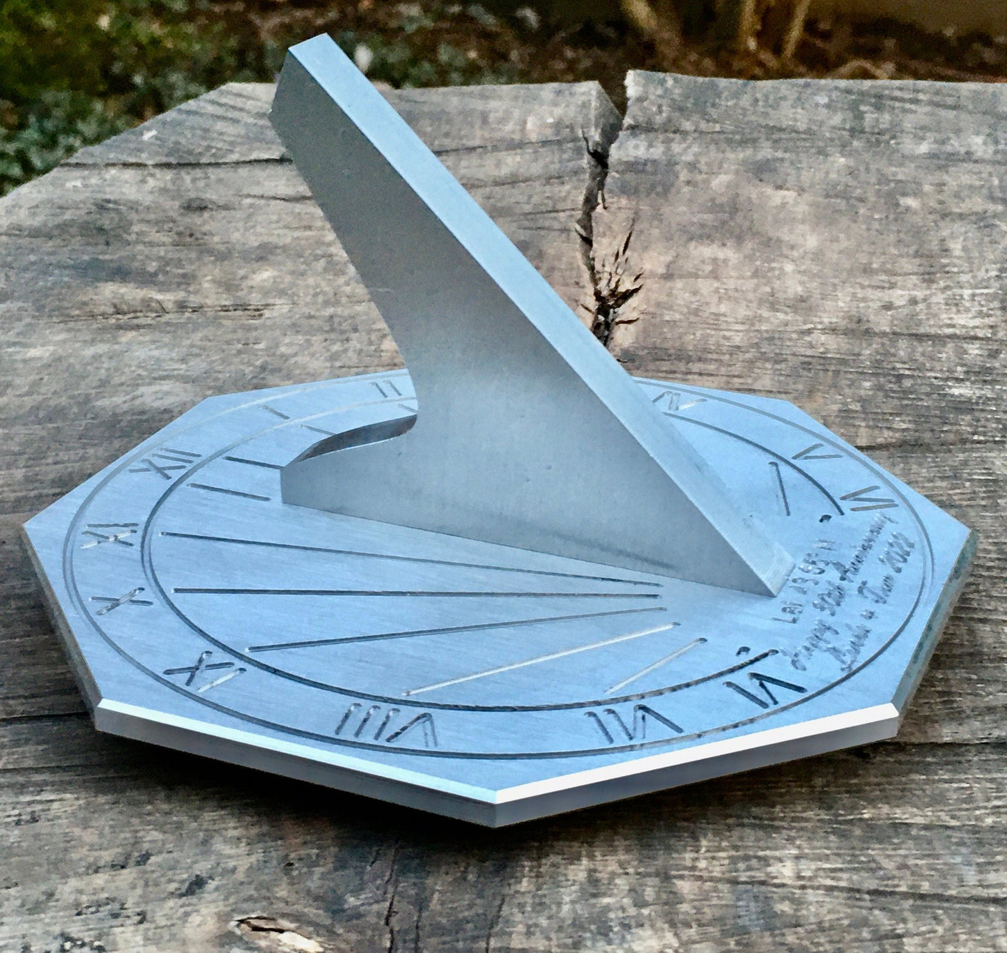 Custom Engraved Unique Octagonal Sundial