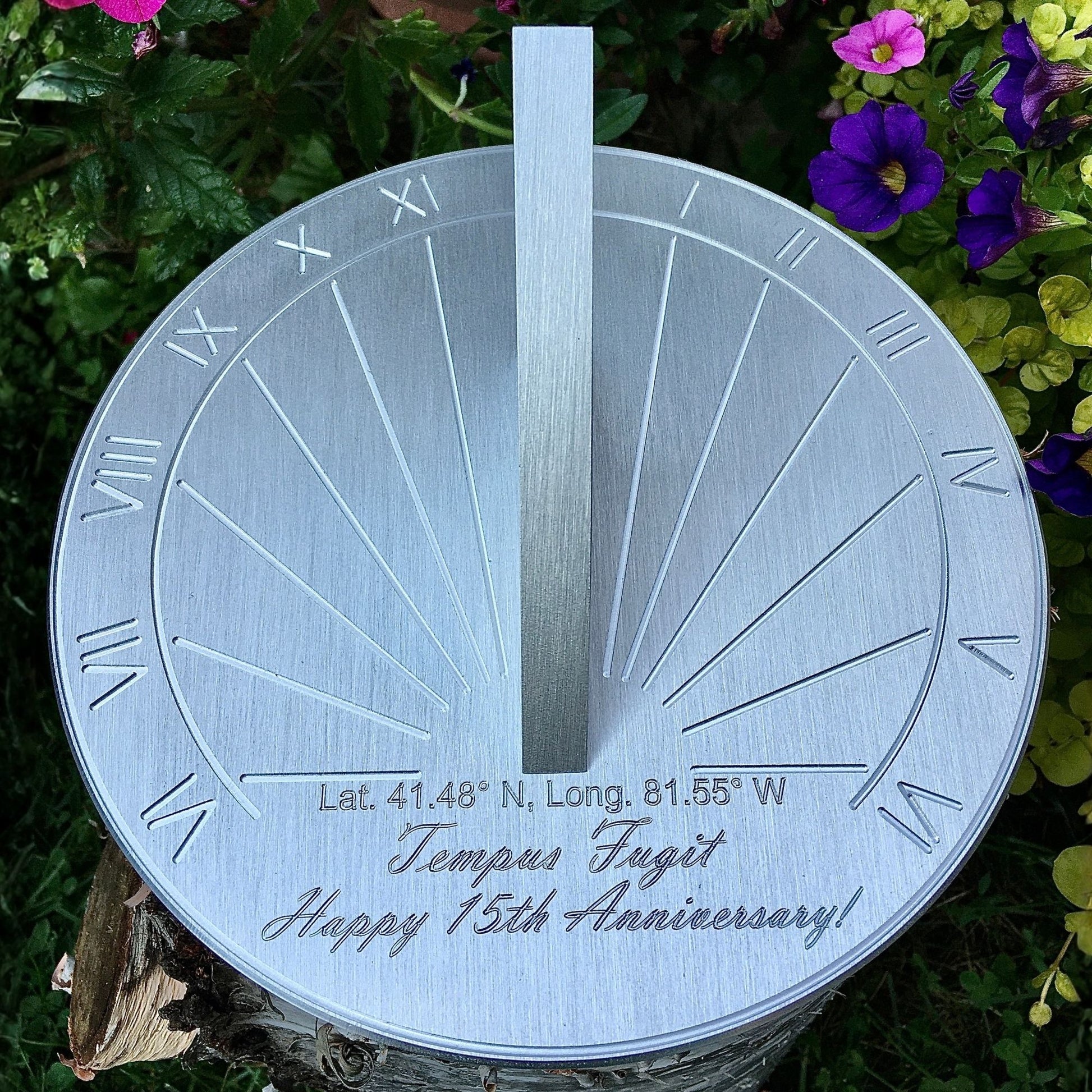 Traditional gift for 15th wedding anniversary displayed in garden, an excellent 15th wedding anniversary gifts for him. 