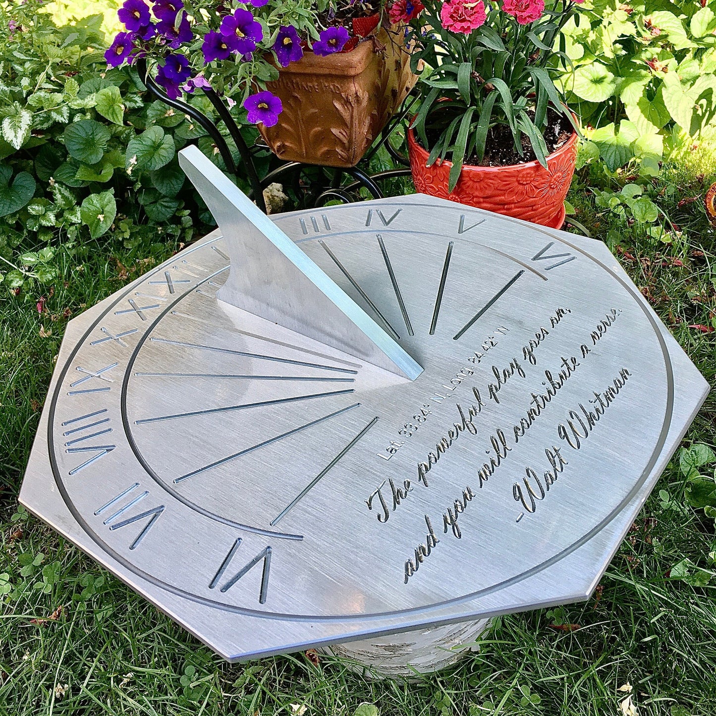 Custom Engraved Unique Octagonal Sundial