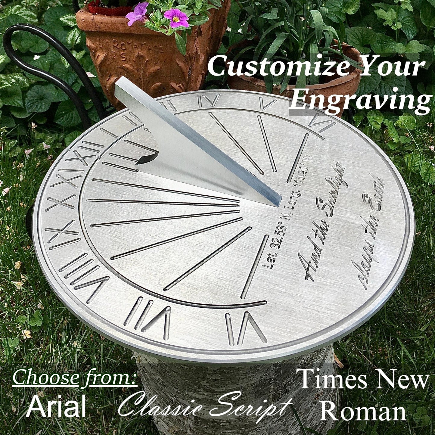 Custom 1st Wedding Anniversary Engraved Sundial Gift