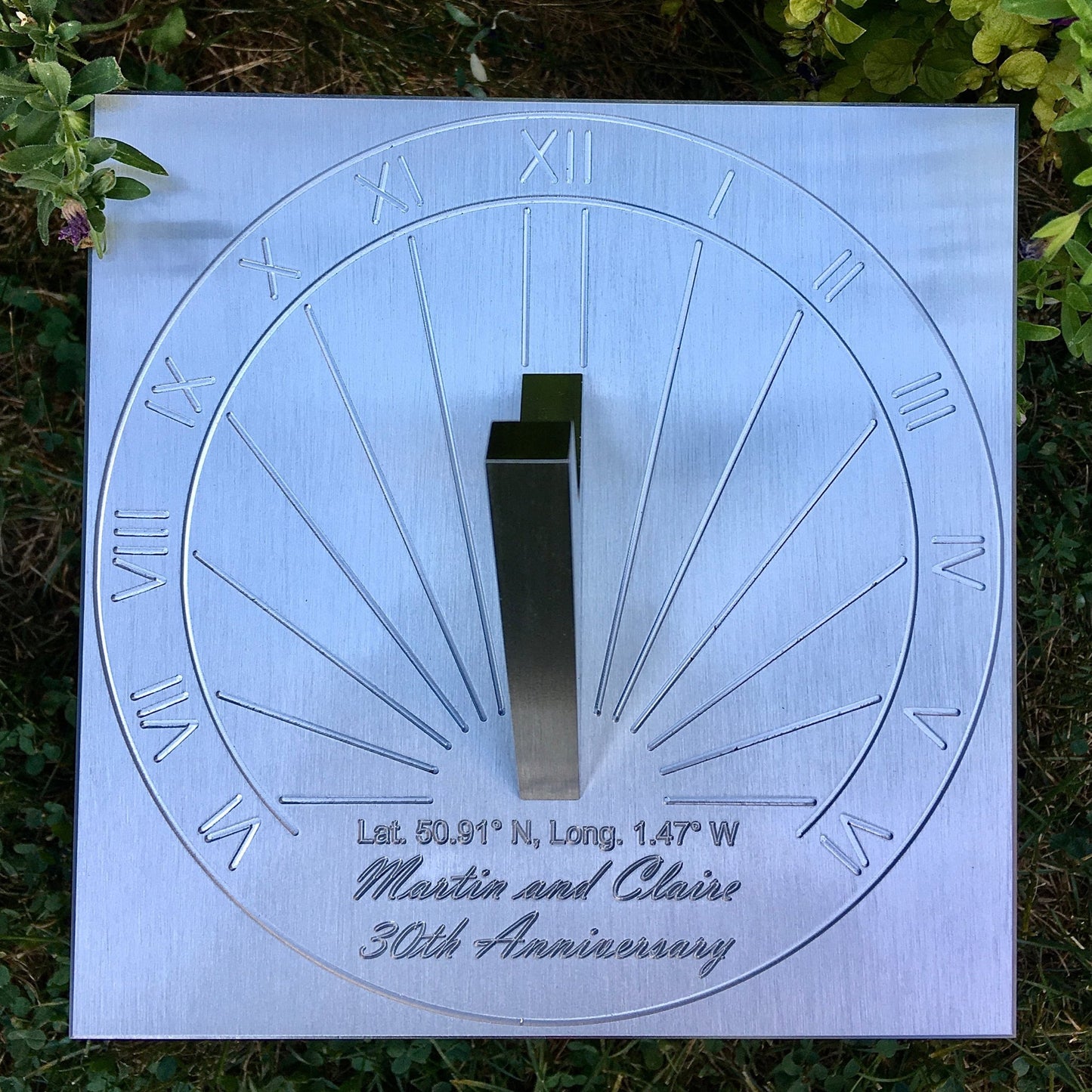 Custom 30th Wedding Anniversary Engraved Square Sundial Gift