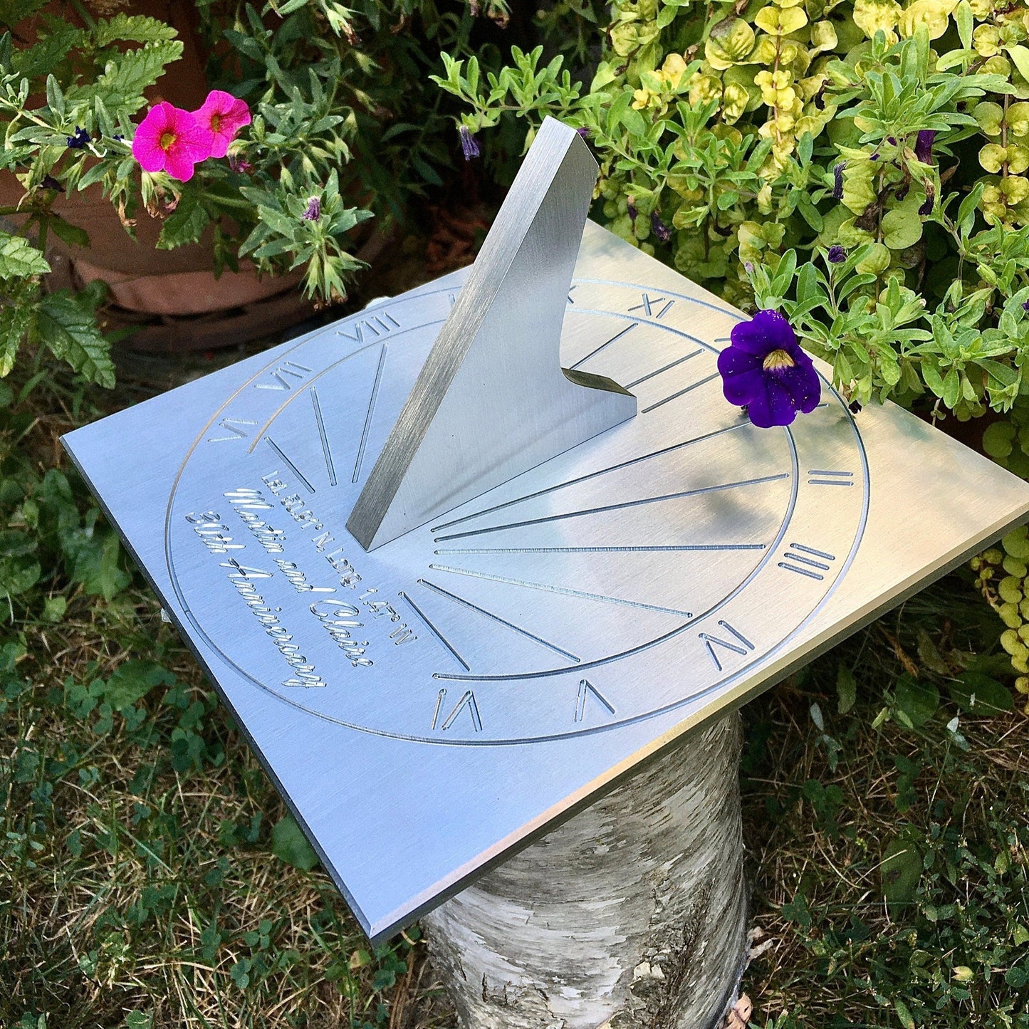 Custom 30th Wedding Anniversary Engraved Square Sundial Gift