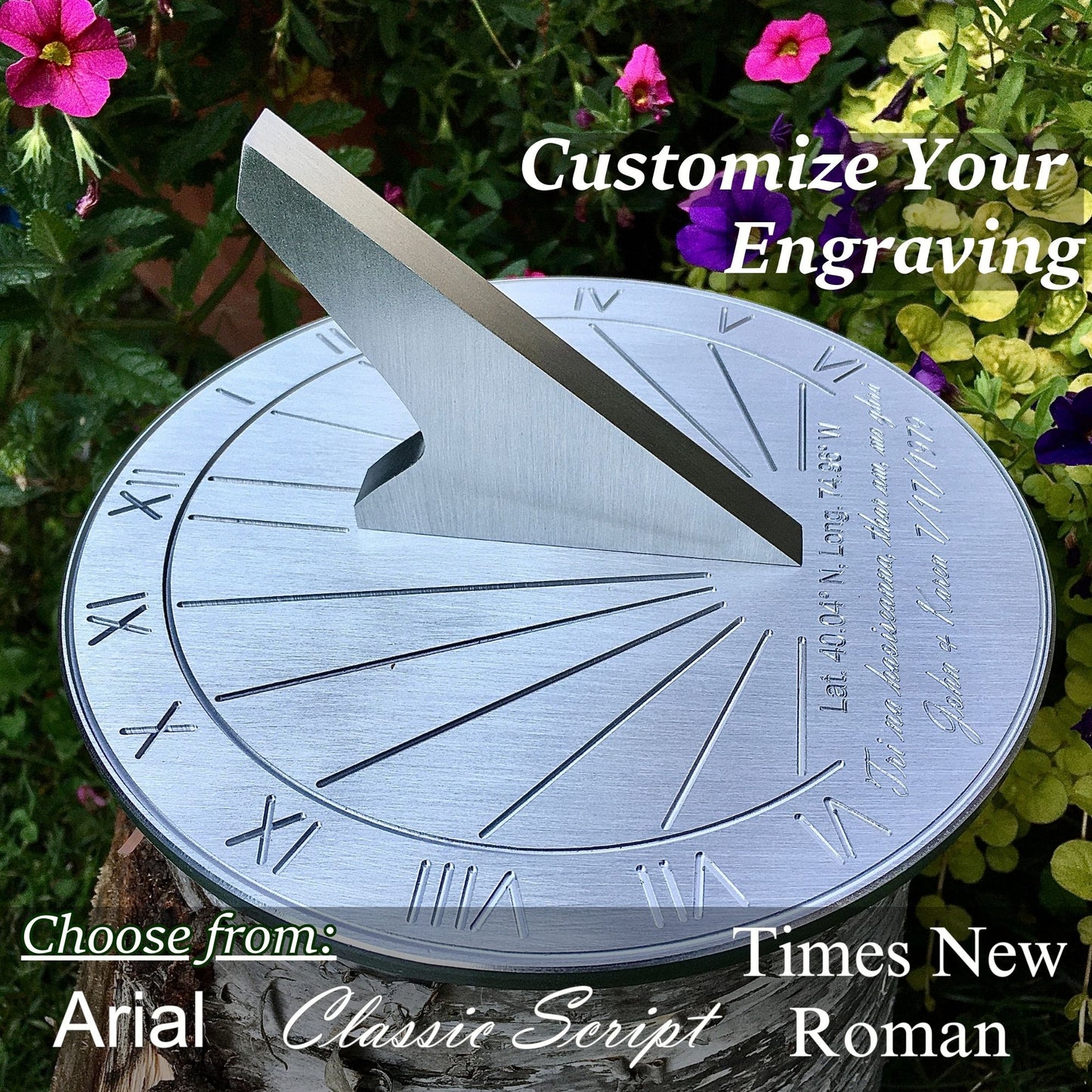 Custom 40th Wedding Anniversary Engraved Sundial Gift