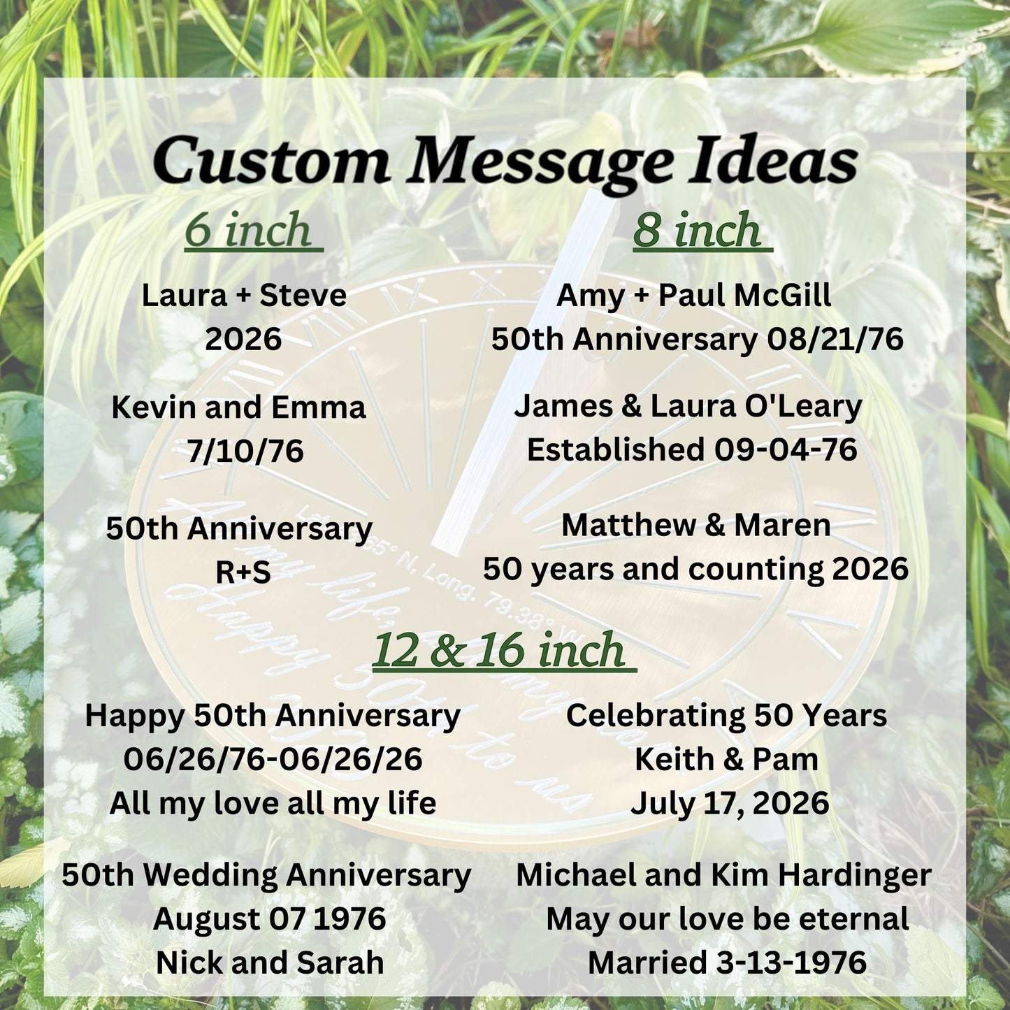 50th Golden Wedding Anniversary Gift Sundial