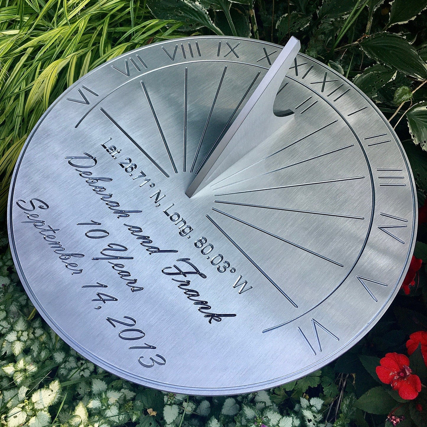 Extra Large Custom Engraved Unique Circular Sundial