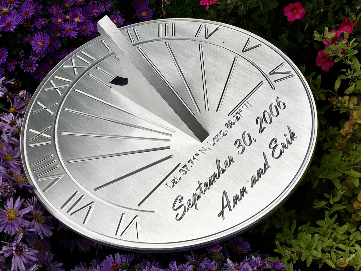 Extra Large Custom Engraved Unique Circular Sundial