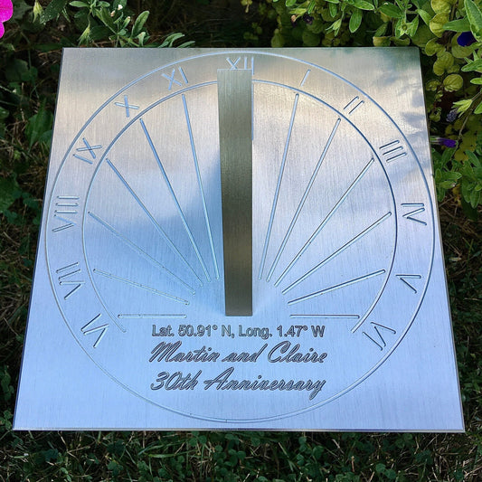 Custom 30th Wedding Anniversary Engraved Square Sundial Gift