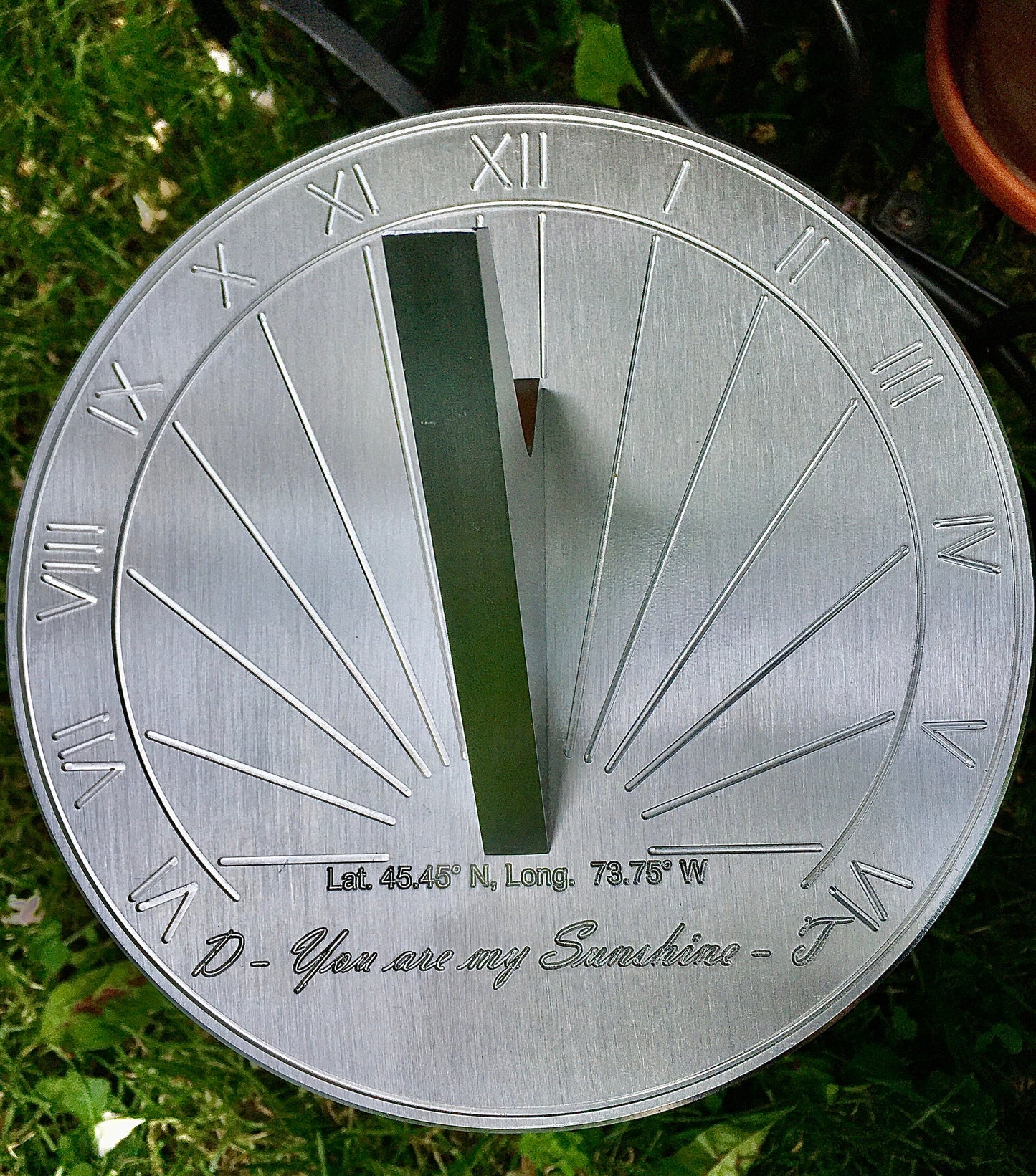 Custom 5th Wedding Anniversary Engraved Sundial Gift