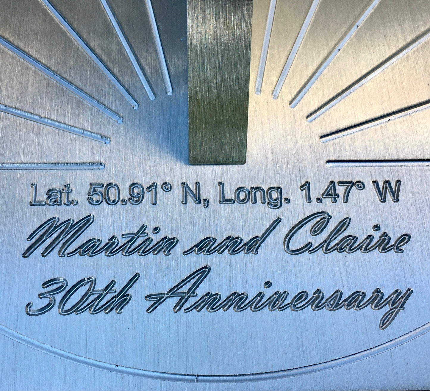 Custom 30th Wedding Anniversary Engraved Square Sundial Gift