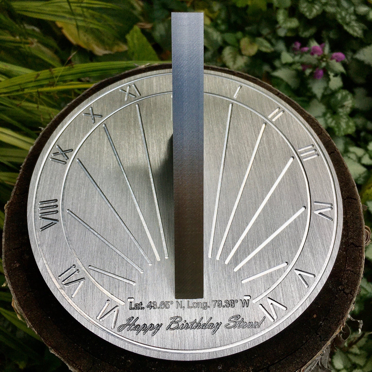 Custom Birthday Engraved Sundial  Gift