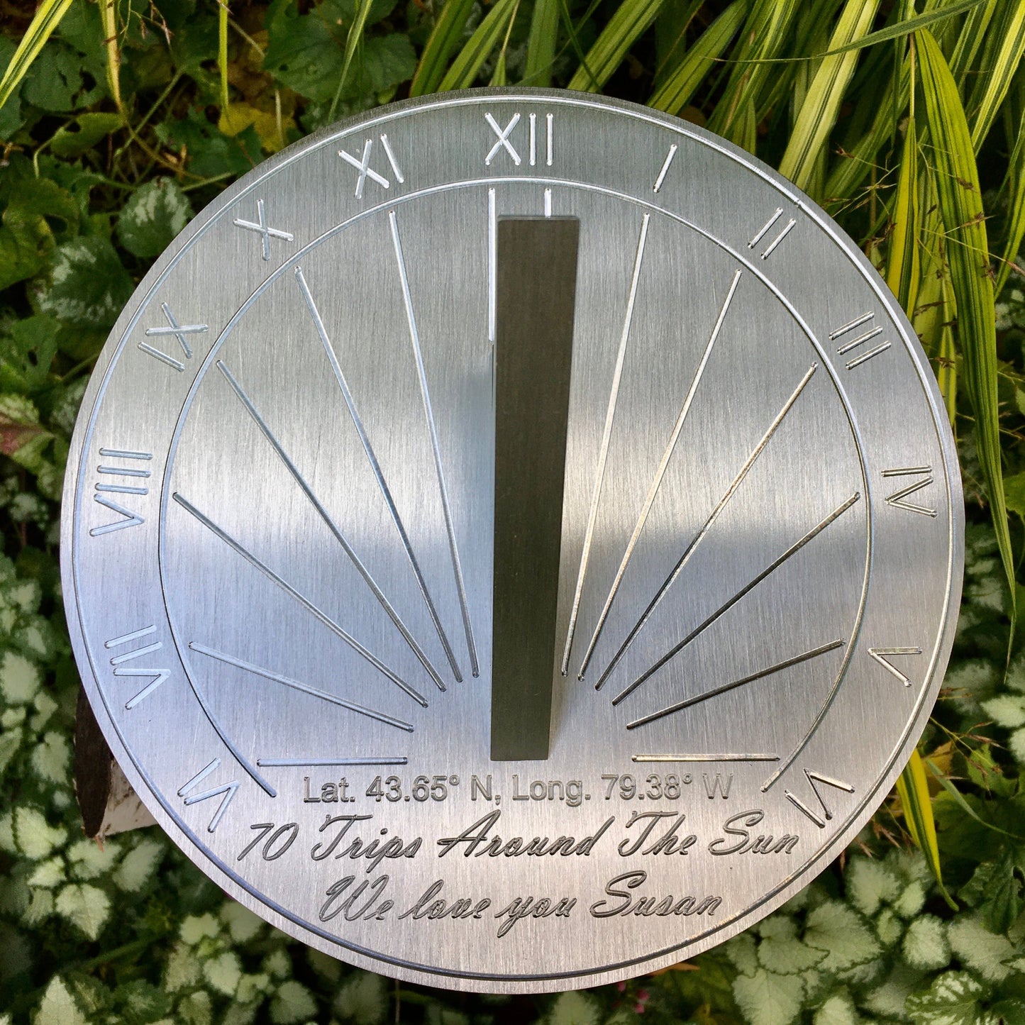 Custom Birthday Engraved Sundial  Gift