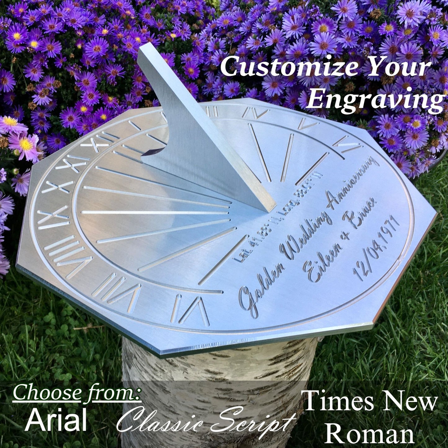 Custom Engraved Unique Octagonal Sundial