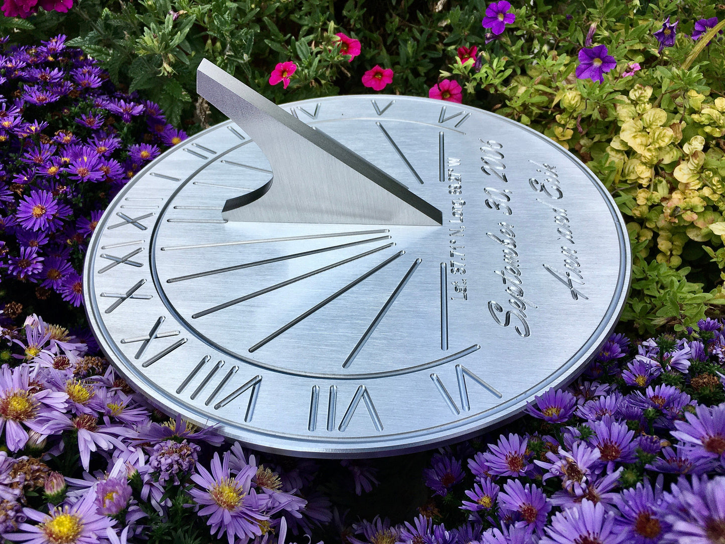 Extra Large Custom Engraved Unique Circular Sundial