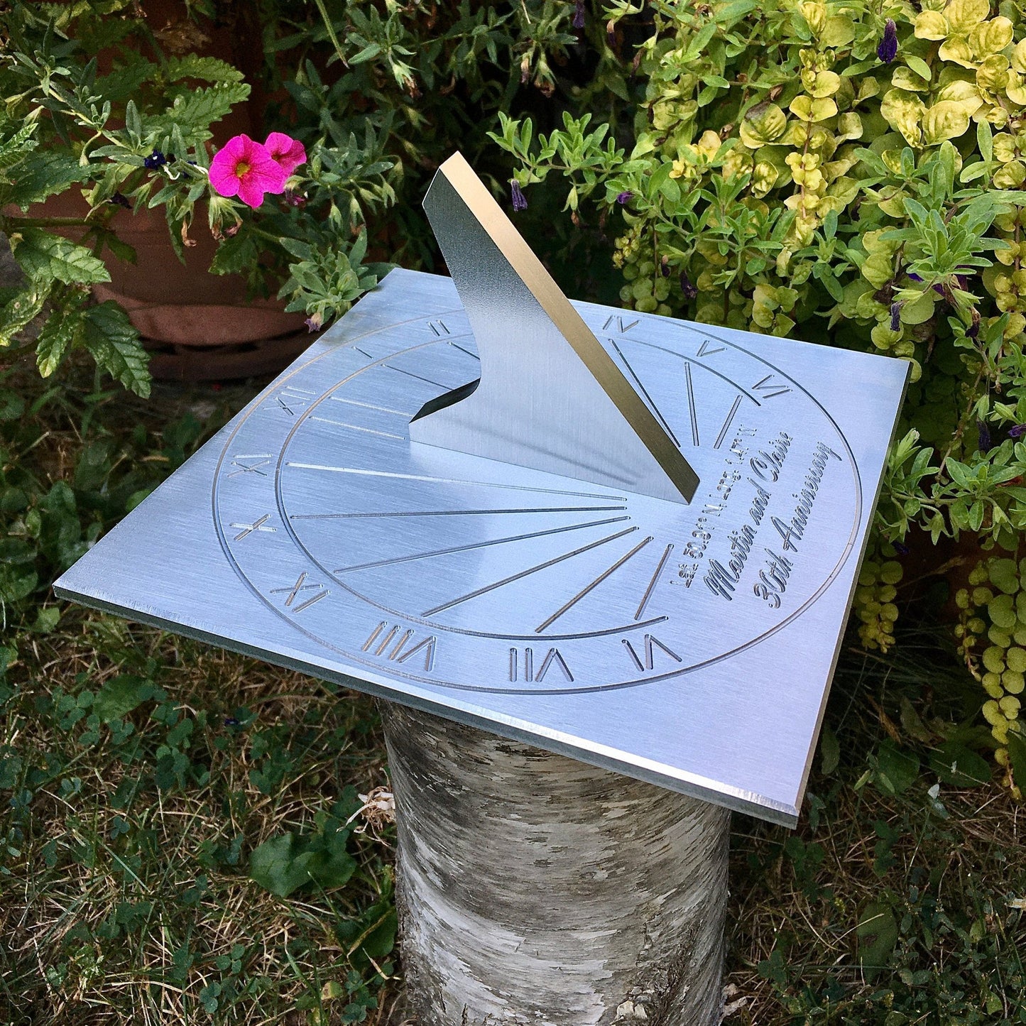 Custom 30th Wedding Anniversary Engraved Square Sundial Gift