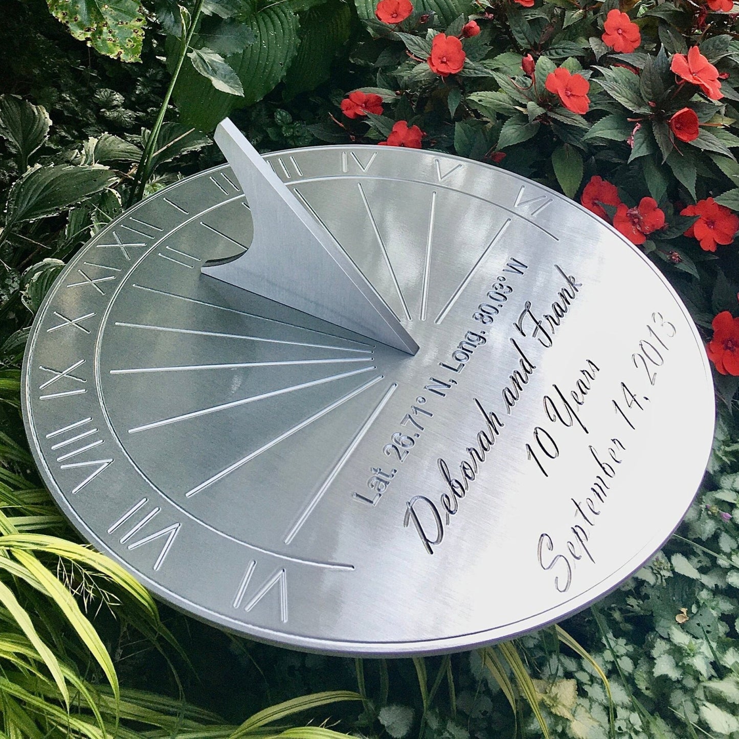 Extra Large Custom Engraved Unique Circular Sundial