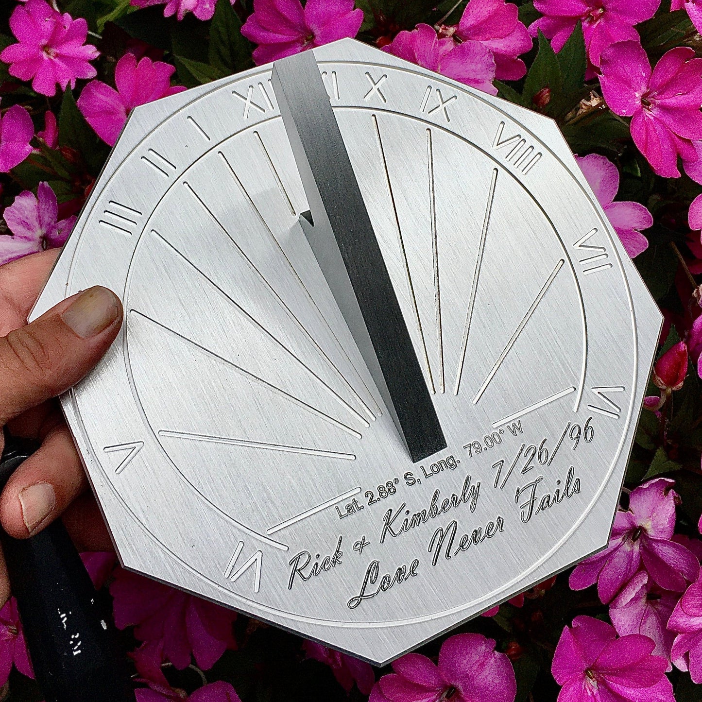 Custom Engraved Unique Octagonal Sundial
