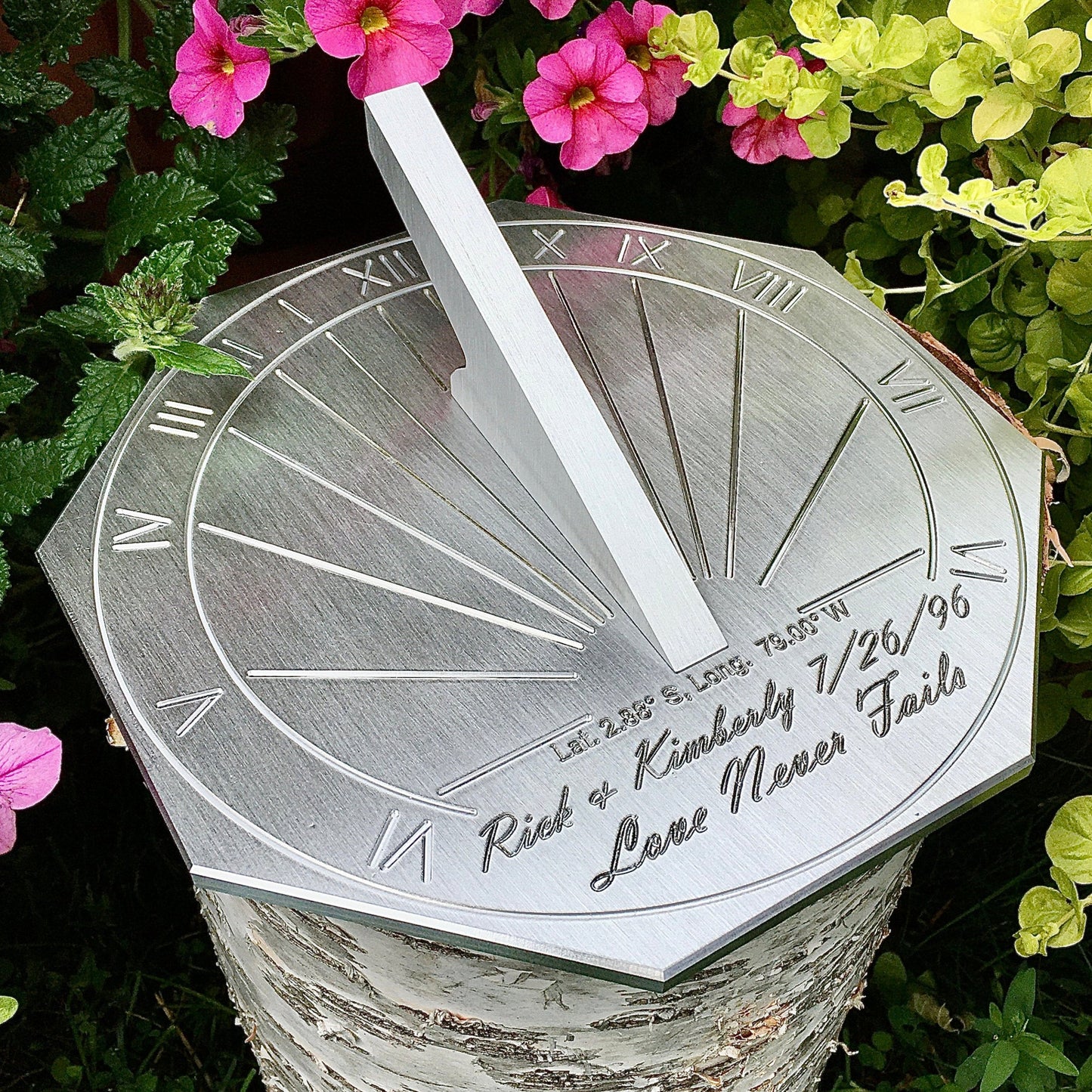 Custom Engraved Unique Octagonal Sundial