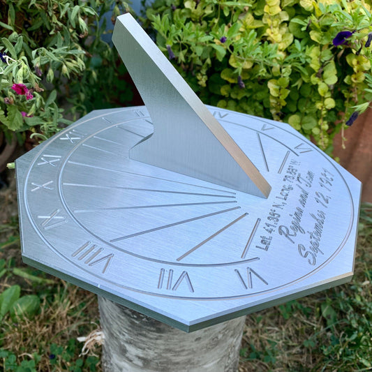 Custom 30th Wedding Anniversary Engraved Octagonal Sundial Gift