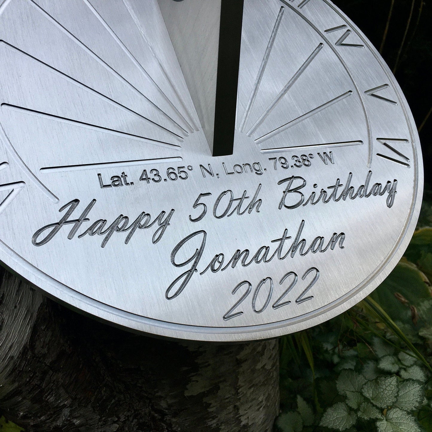 Custom Birthday Engraved Sundial  Gift