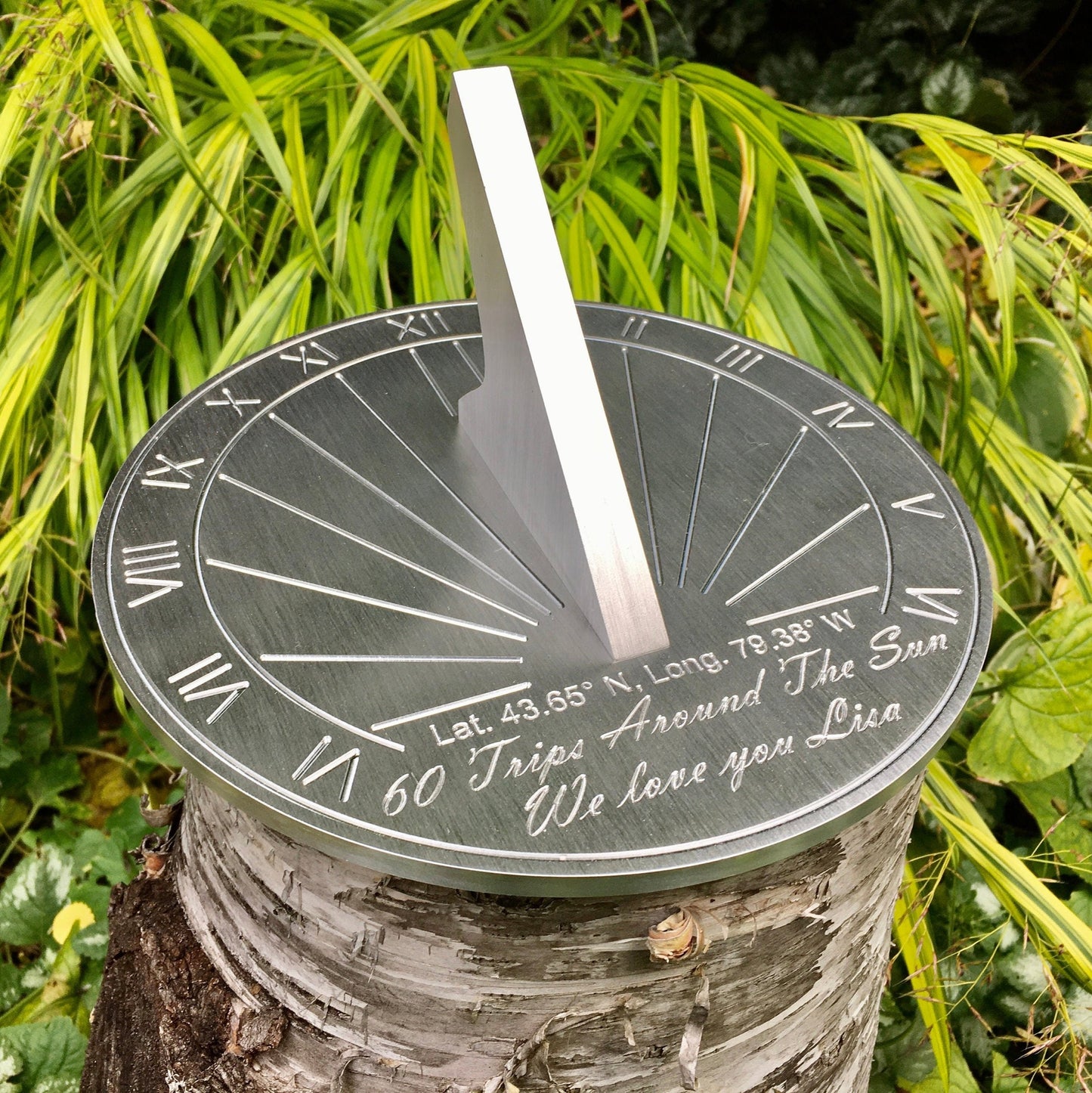 Custom Birthday Engraved Sundial  Gift